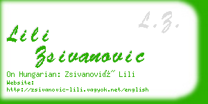 lili zsivanovic business card